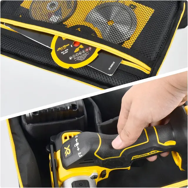 Bag Compatible with DEWALT 20V MAX Cut Off Tool 3 in 1 Brushless (DCS438B), Storage Case Carrying Holder Organizer 3