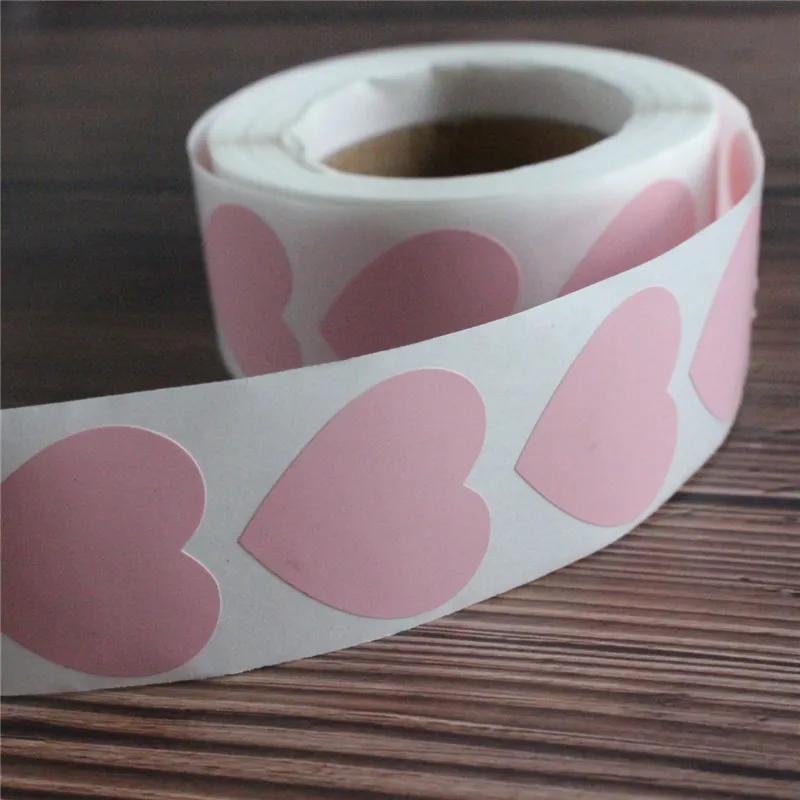 500 Pcs Heart Stickers Black And Pink Seal Labels Christmas Gift Package Decoration Sticker Envelop Seals Decorative Stickers Diy Scrapbooking Accessories
