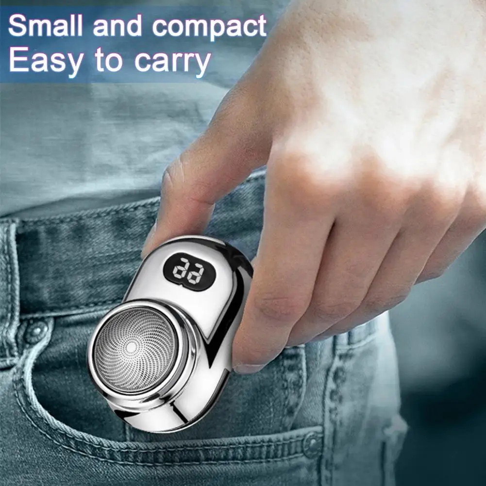 남성용 충전식 전기 면도기, 방수 C 타입, 휴대용 미니 여행용 면도기