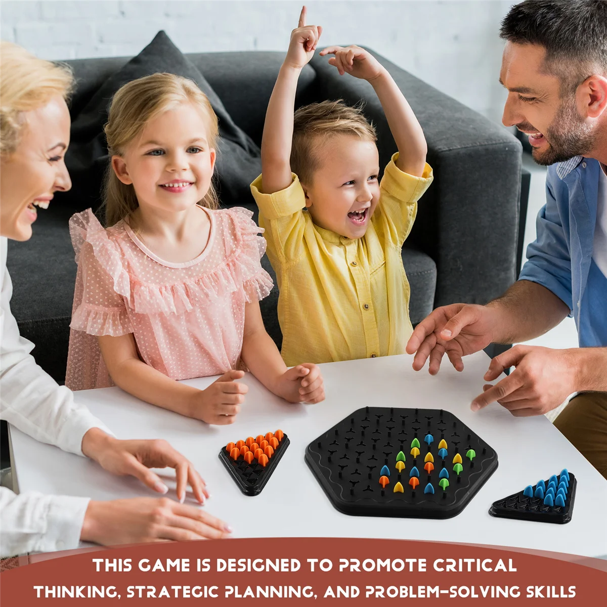 Chain Triangle Chess Game Triggle Rubber Band Game Educational Interactive Game Battle Set for Family Party Gifts 5