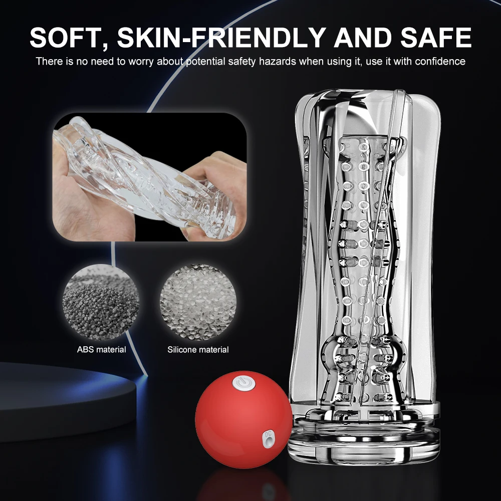 Masturbators for Automatic Men Transparent 10 Speeds Vibration Masturbation for Men Soft Silicone Sex hine Masturbation_voghion.com