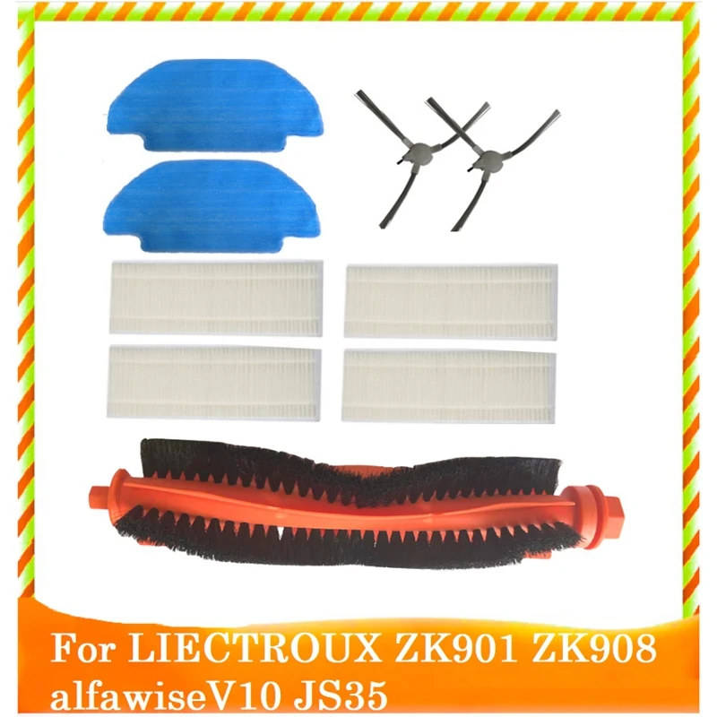 

For LIECTROUX ZK901 ZK908 Alfawisev10 JS35 Robotic Vacuum Cleaner Accessories Main Side Brush Filter Mop Cloth