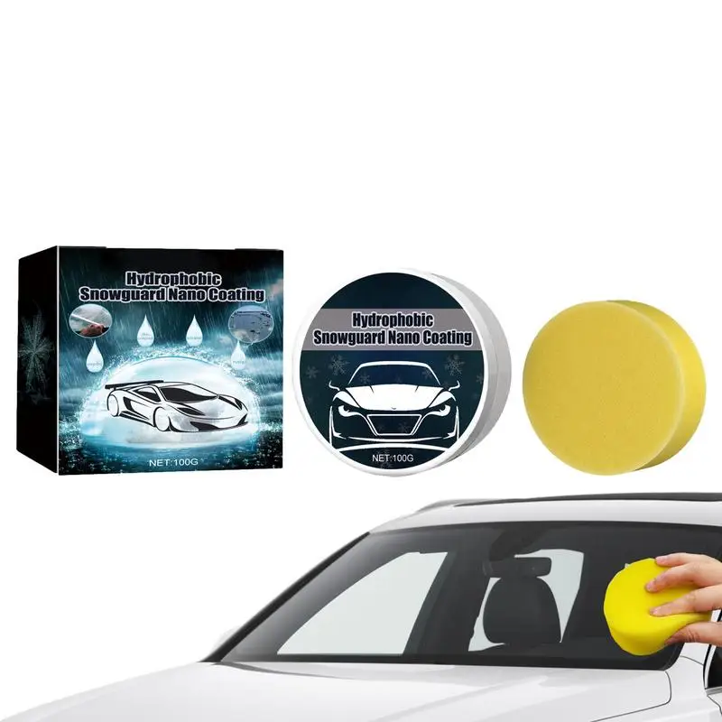 

Deicing Glass Cream 100g Hydrophobic Water Resistant Glass Paste Winter Riding Necessities For Windshields Rearview Mirrors