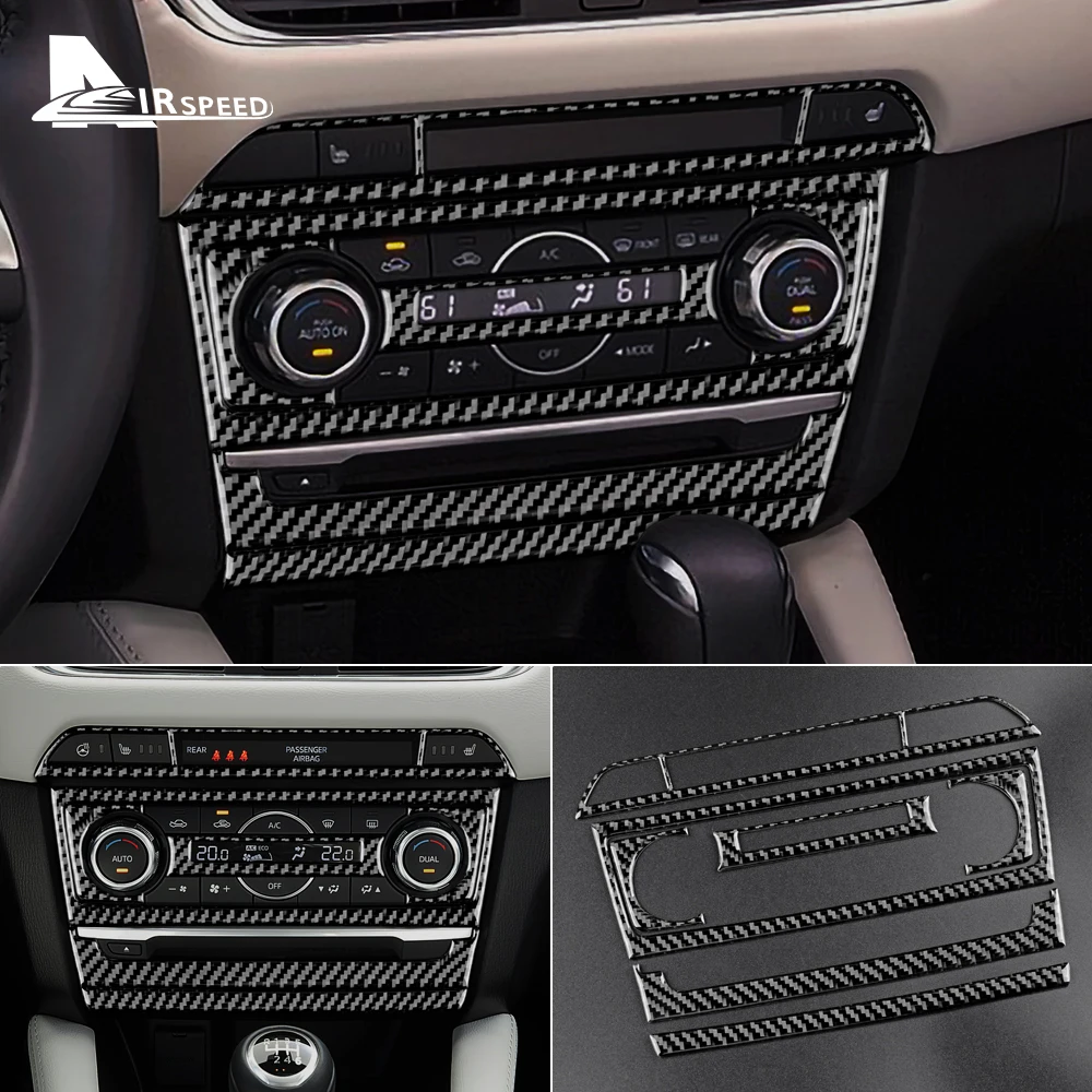 

Real Carbon Fiber Car Digital Control Accent AC CD Panel Cover for Mazda 6 Automatic Transmission 2016 2017 Trim Accessories
