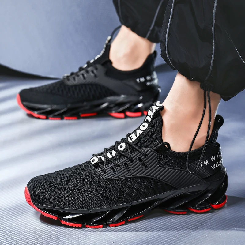 

New Blade Running Shoes for Men Antiskid Damping Cool Outsole Walking Trekking Leisure Summer Running Zapatills Sneakers