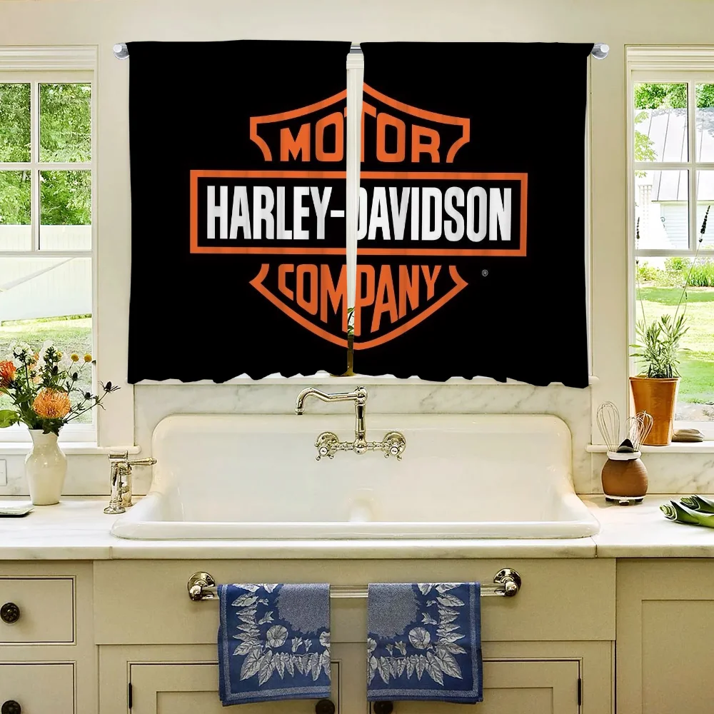 Room Curtains Partition Kitchen Curtains Blackout Curtain Small Window Curtains P-Harley-Davidsons-y Garland Curtain for Quarto 2