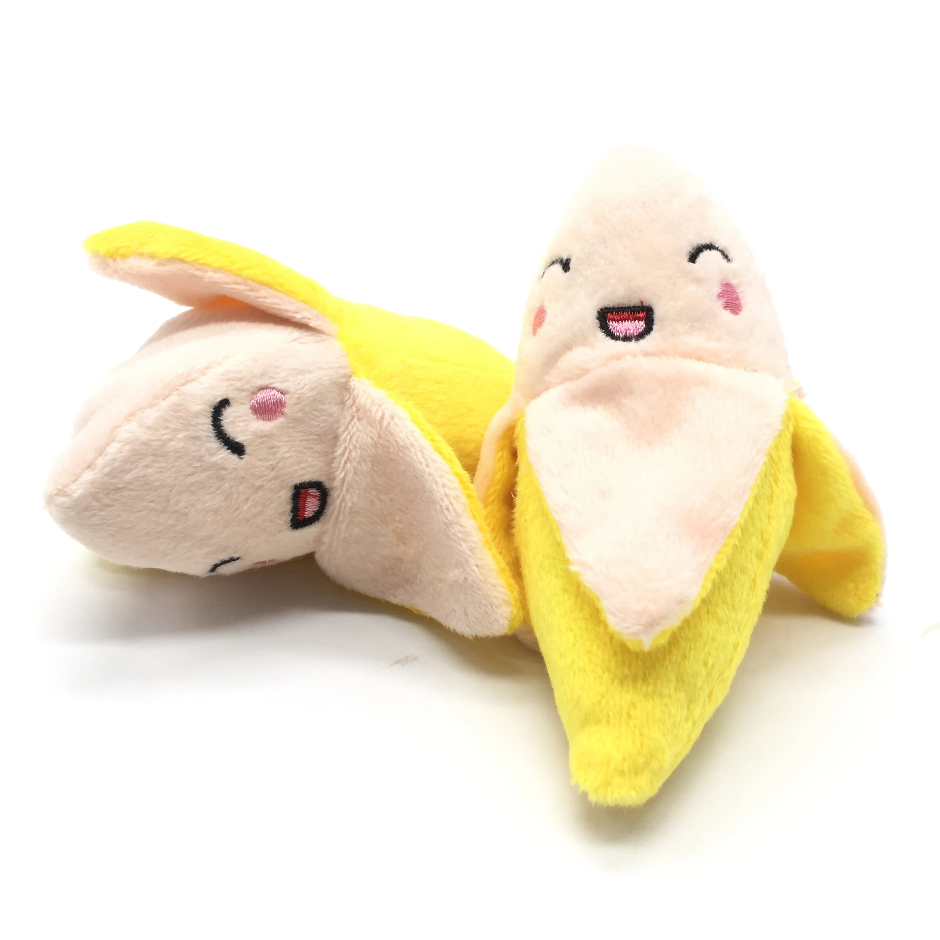 Squeaky Plush Banana Interactive Dog Toy Durable Puppy Chew Toys Creative Fruit Shaped Dog Toy with Cute Face Design 3