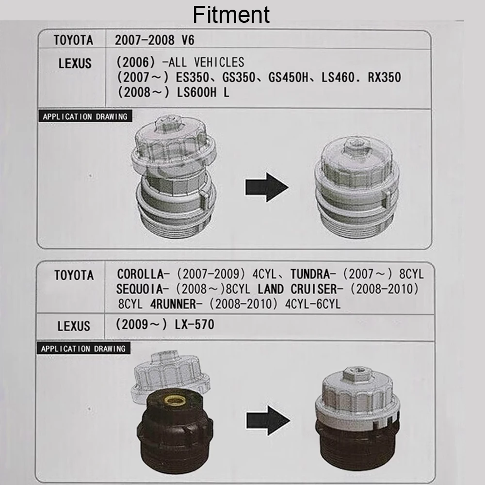 Oil Filter Wrench For Toyota Matrix Prius Corolla RAV4 Lexus RX 450h ES350 ES300h 14 Flutes 64.5mm For car oil filter