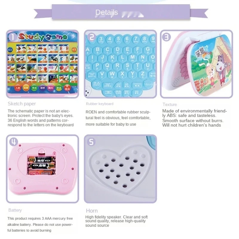 Children's Educational Mouse Machine Early Learning Intelligent English Reading Machine for Kids Tablet Story Toy Birthday Gift 6