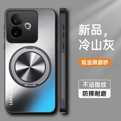 Enhanced Frosted Magnetic Stand Phone Case - Shockproof Hard Back Cover Bumper for Realme GT 7T (GRAY)
