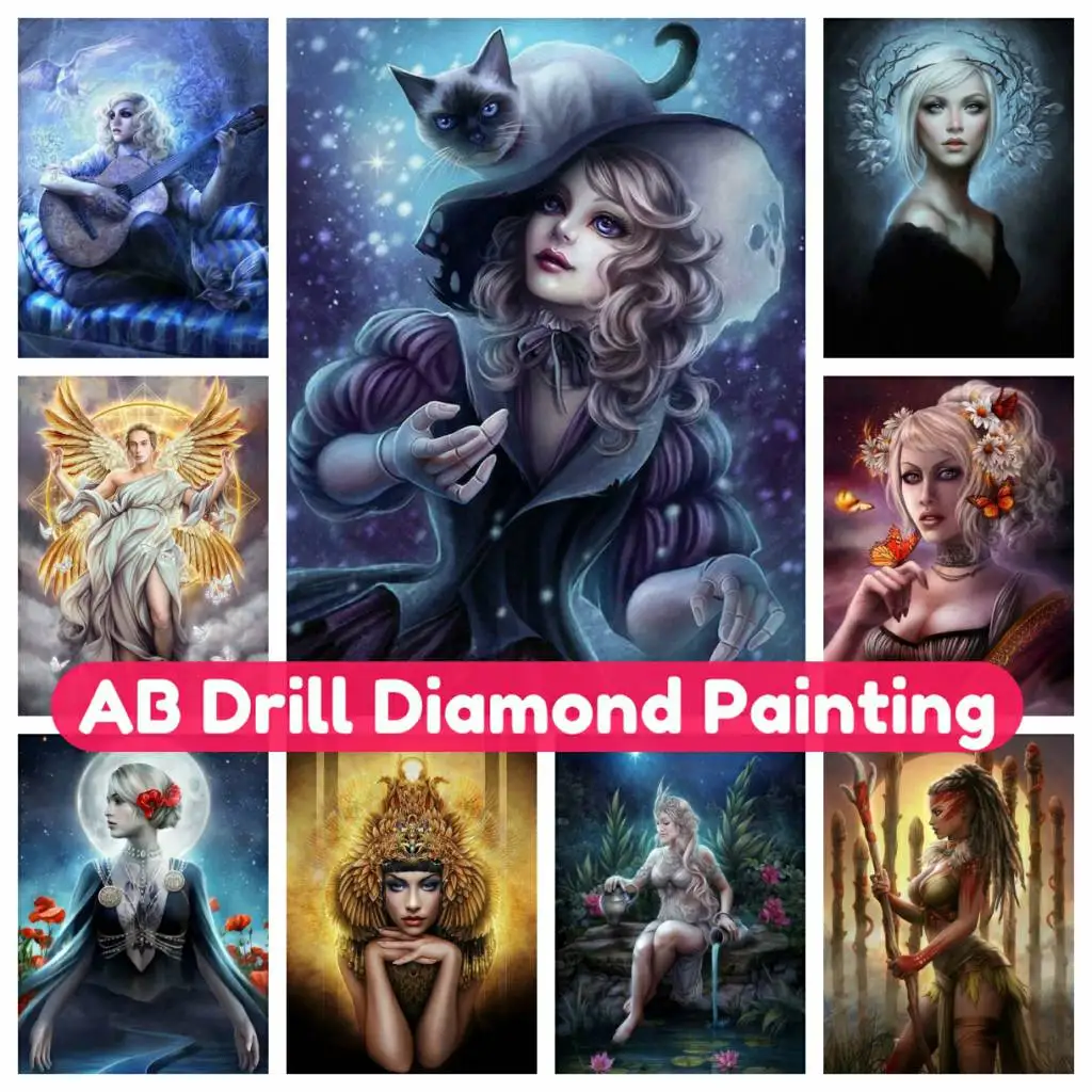 

Kit Art 5D AB Diamond Painting Mosaic DIY Cartoon Girl Lady Full Drill Rhinestones Handmade Embroidery Home Decor Gift for Kids