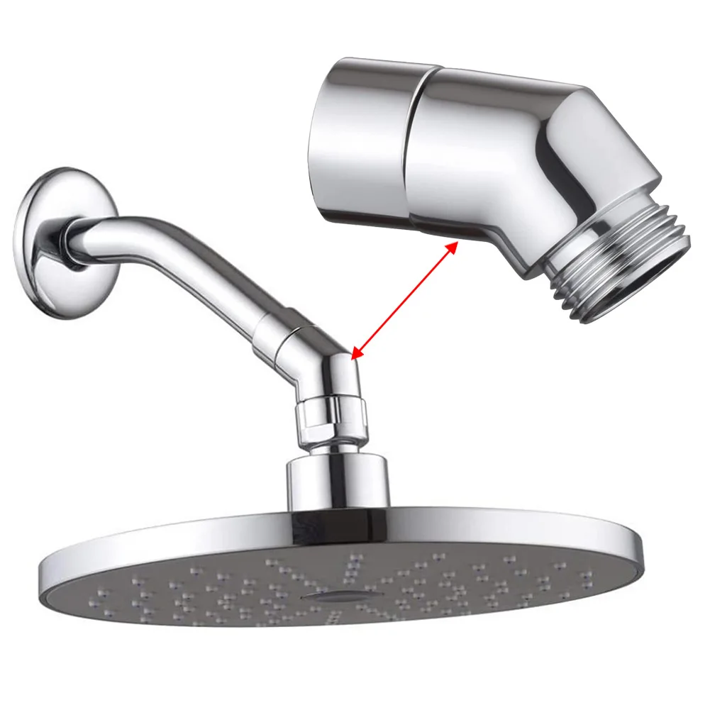 G1/2 Shower Elbow Adapter Shower Connector Hand Shower/Top Spray Elbow Chrome-Angle Female Thread And Male Thread Bathroom Parts 2