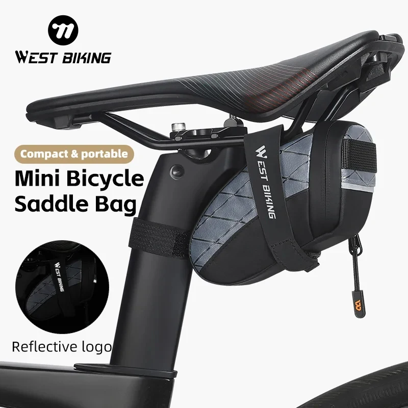 WEST BIKING Bicycle Saddle Bag Mini Portable PU Tool Storage Bag