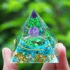 Energy Pyramid Orgonite Reiki Natural Amethyst Peridot Reiki Chakra Meditation Tool Room Decor Crystal Gifts Pyramid 4