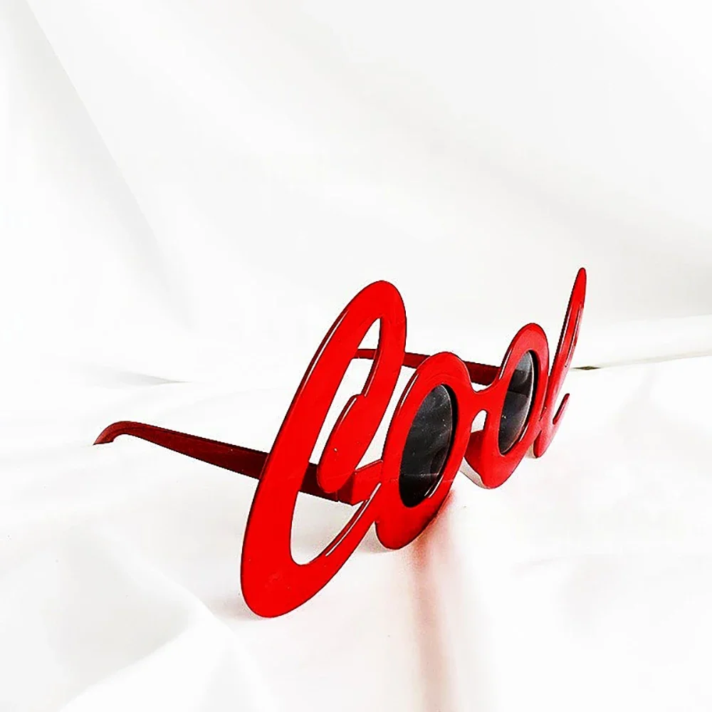 Red Cool Lettering Party Glasses – Fun Personalized Photography & Holiday Accessories