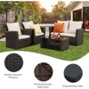 4-piece Set of Outdoor Courtyard Furniture, Courtyard Conversation Sofa with Seat Cushion, Hand Woven Rattan Sofa 4