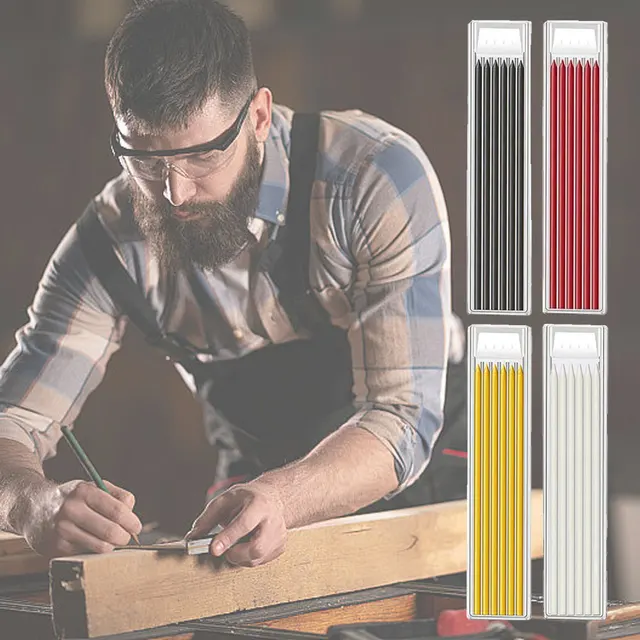 36 Mine Per Matita Da Falegname - Grafite 2.8mm X 120mm, Per Lavorazione Legno E Segnatura - Foto 9