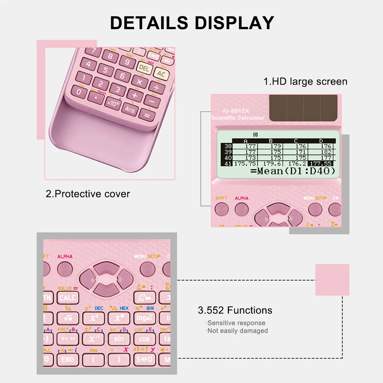 FX-991EX Scientific Calculator Battery Power Advanced with 552 functions suitable for school students teachers 1pcs