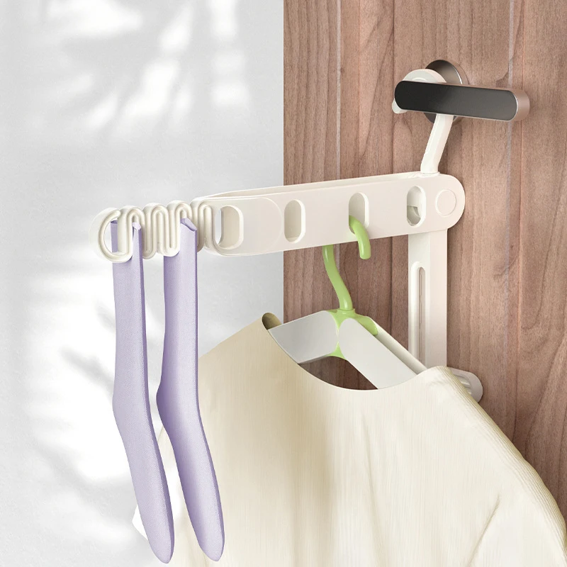 Foldable Drying Rack 5 Holes Travel Portable Clothes Hanging Hotel Indoor Drying Rack Hanging Clothes Hook Hanging Hole Rack 4