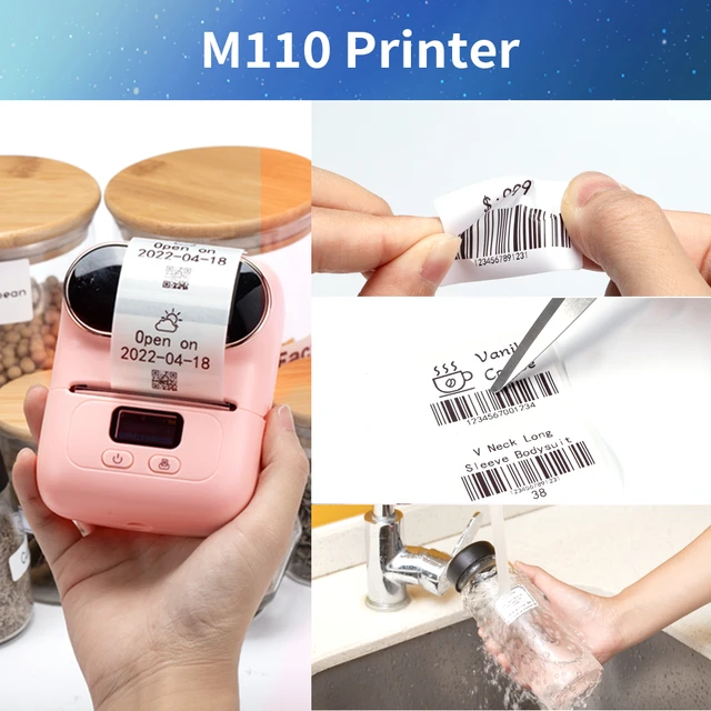 Phomemo M110S Multifunctional Bluetooth Label Printer with 3 Label Rolls  Thermal Label Printer Label Printer Transparent Label for Office, Retail