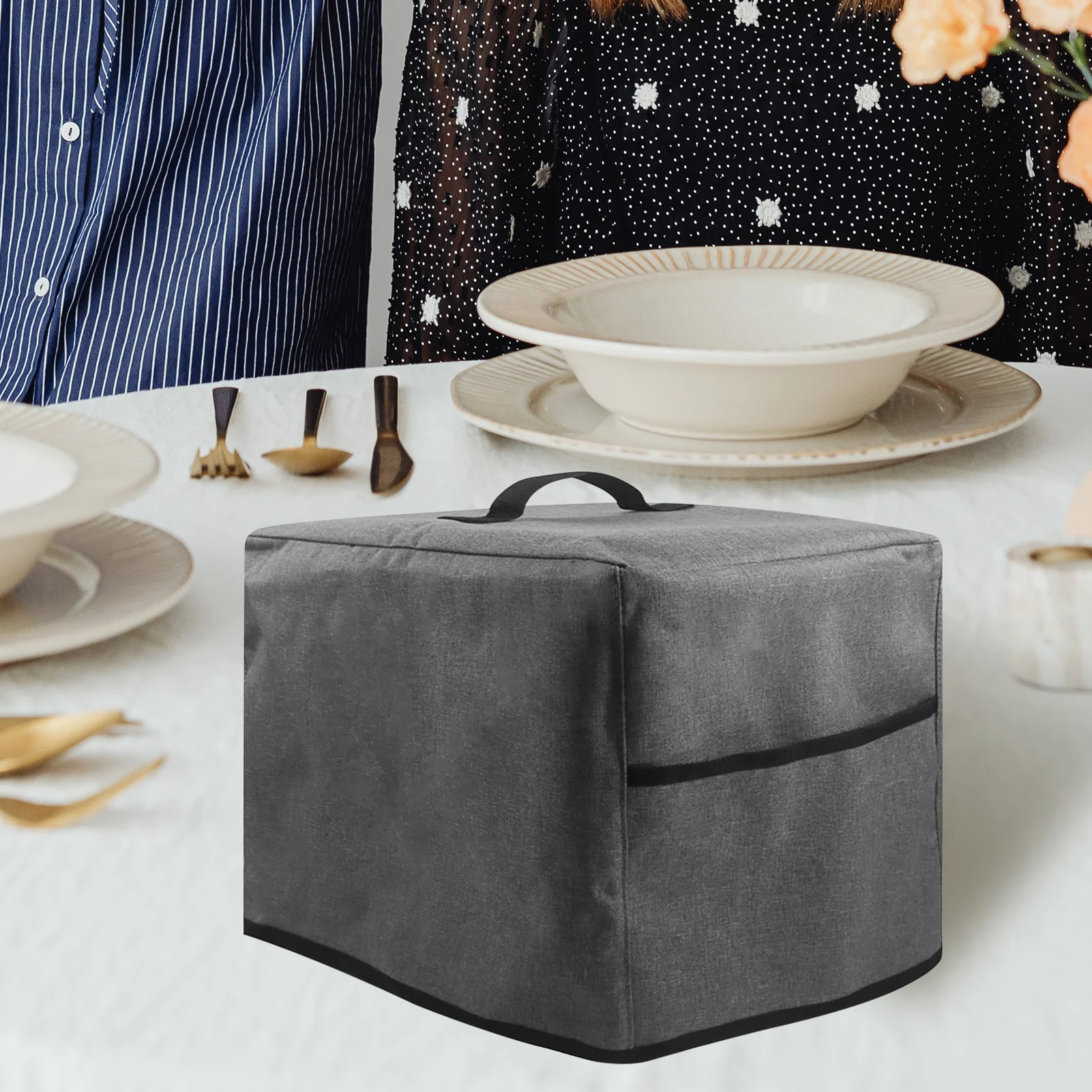 Air Fryer Dust Cover With Pockets And Handle Waterproof Square Kitchen