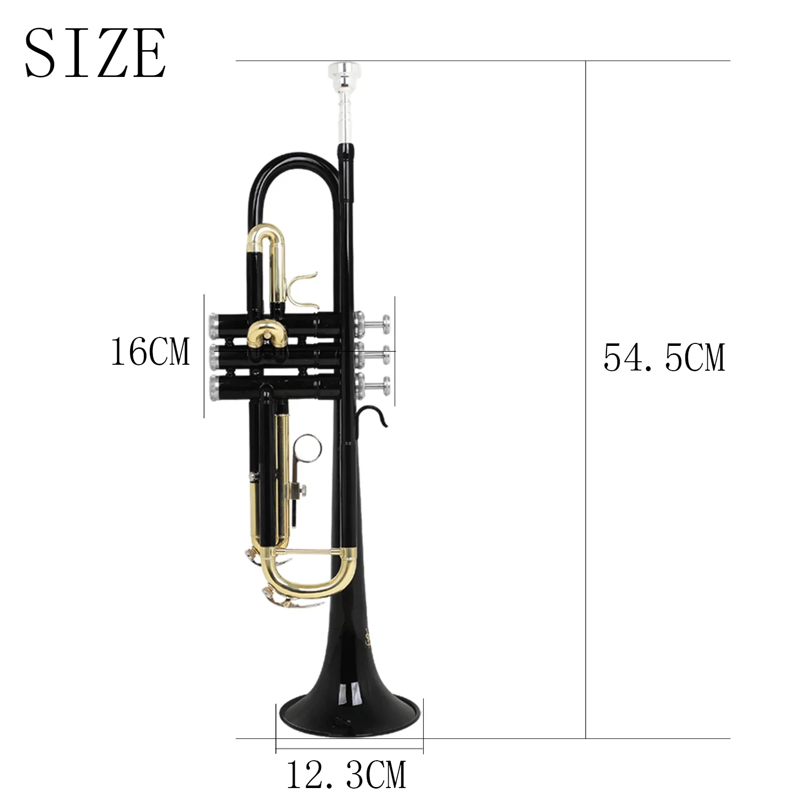 SLADE Gold-Plated Trumpet Brass LT-800 Standard Bb Trumpet Set For Student Beginner With Hard Case Gloves 7 C Mouthpiece