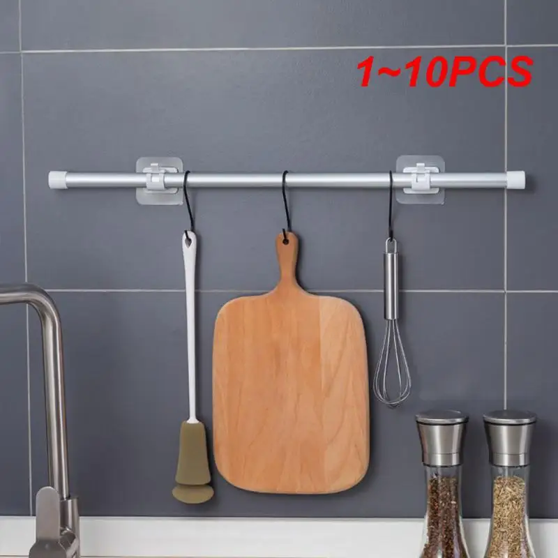 플라스틱 흰색 걸이식 커튼 막대, 홈 클램프 후크, 욕실 샤워 커튼 막대, 고정 클립, 벽 후크, 1 ~ 10 개 