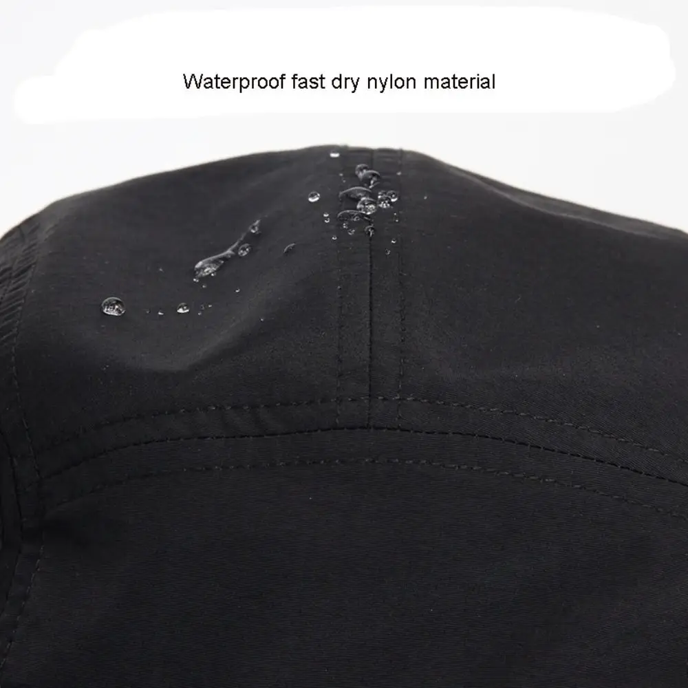 Neue schnell trocknende 5-Panel-Baseballkappe, wasserdicht, atmungsaktiv, Casquette, Snapback-Kappen, Nylon, Campinghut, Cappello, Hip-Hop-Hüte – Detail 2
