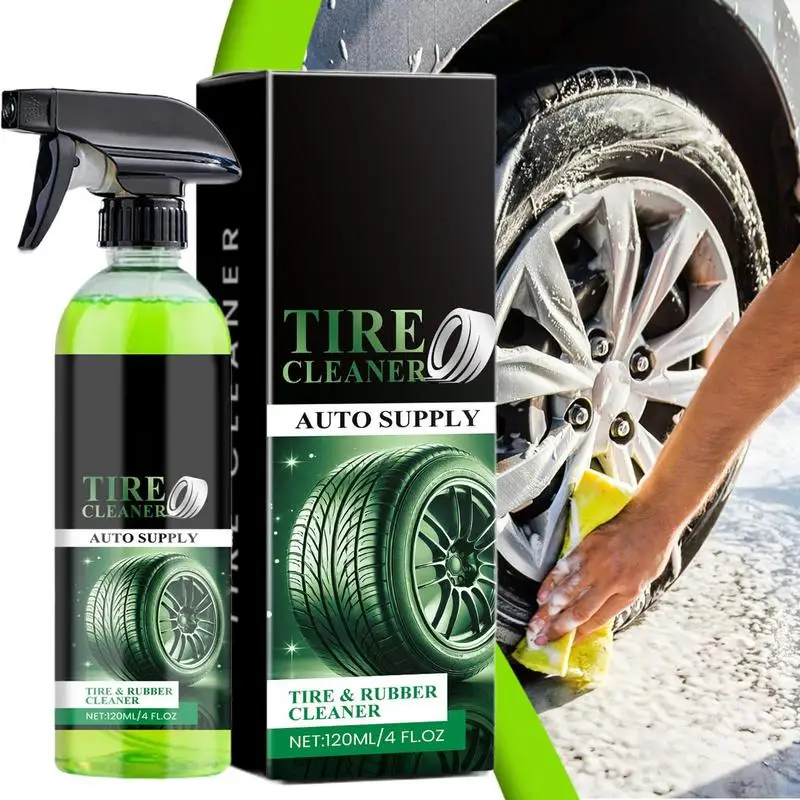 Tire Cleaner Spray Wheel Cleaner 120ml Car Cleaning Spray Car Tire Shine & Wheel Care Products Shine For