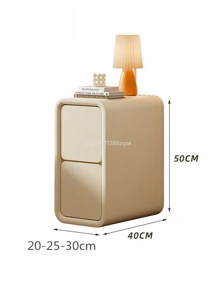 Cream Nightstand Advanced Sense Light Luxury Nightstand Small Narrow Bedroom Home Narrow Modern Simple Furniture