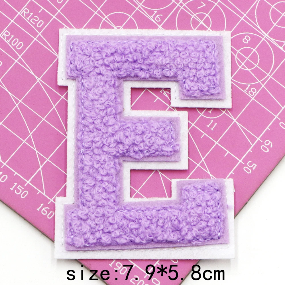 80 MM Lila Englisch Alphabet Buchstaben A-Z Applique Eisen Auf brief Patches Für Kleidung Name Abzeichen Paste Für Kleidung Tasche schuhe jean – Detail 8