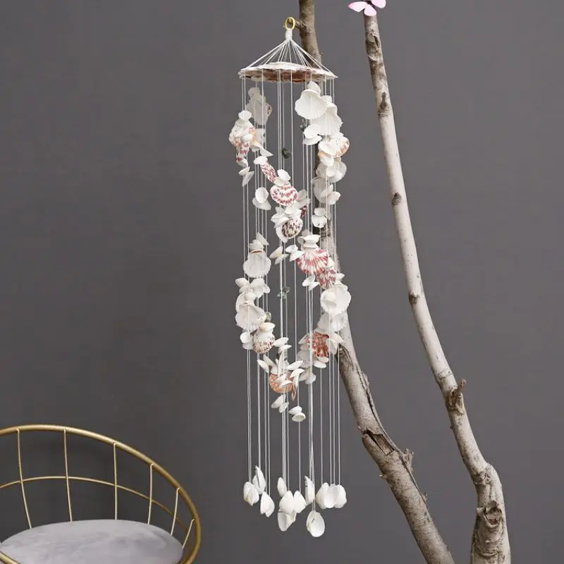 Colorful Shell Exquisite Japanese Style Double Dragon White Color Wind Chimes Fashion Ornament 4