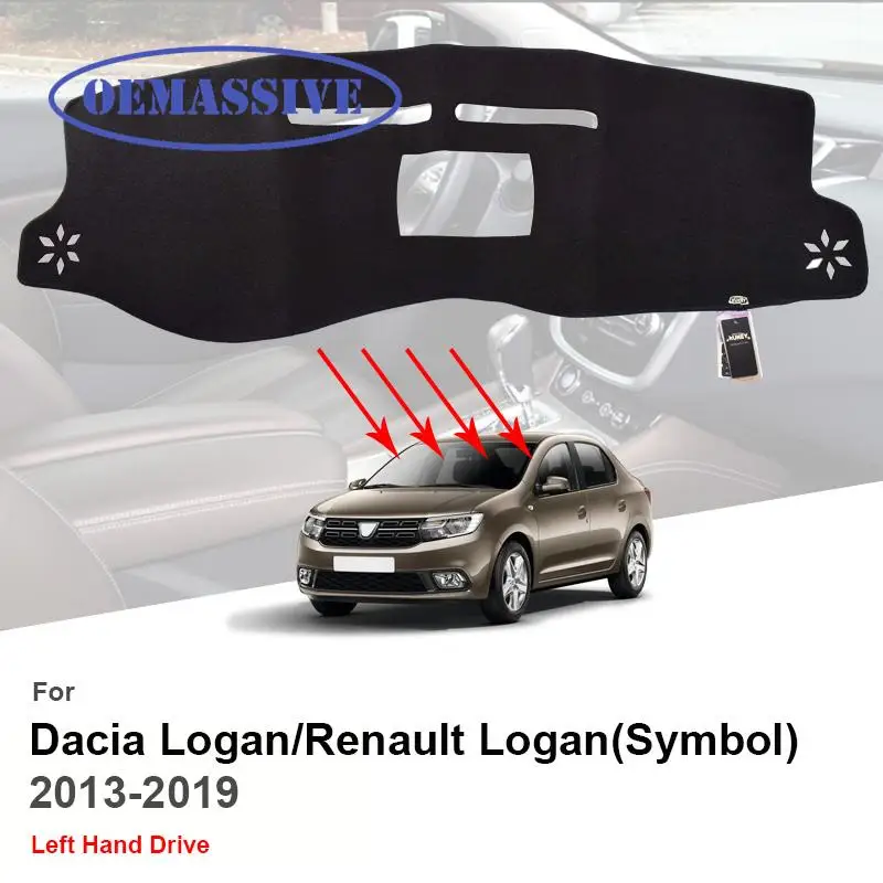 OEMASSIVE For Dacia Renault Logan 2 2012- Renault Symbol Car Inner Auto Dashboard Cover Pad Carpet Dash Mat Cushion
