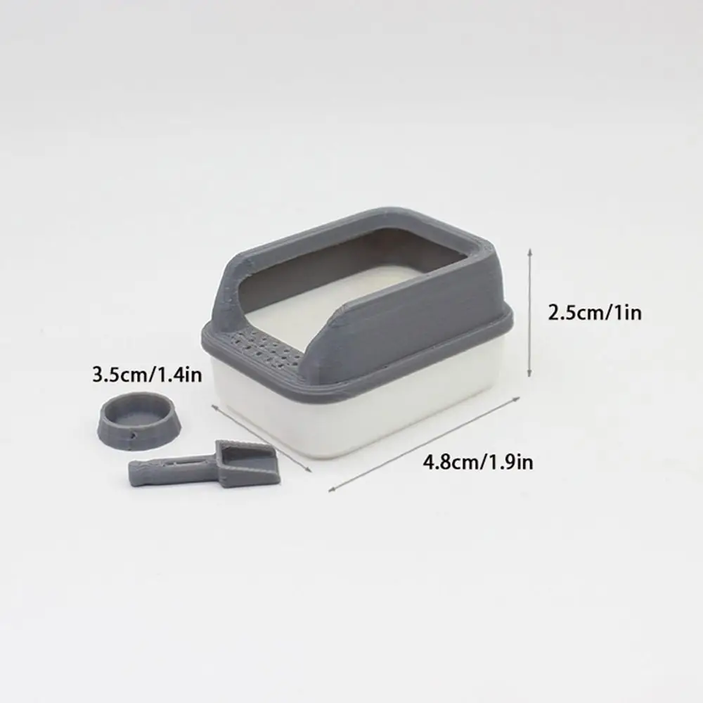 Miniature Dollhouse Cat Litter Box Set