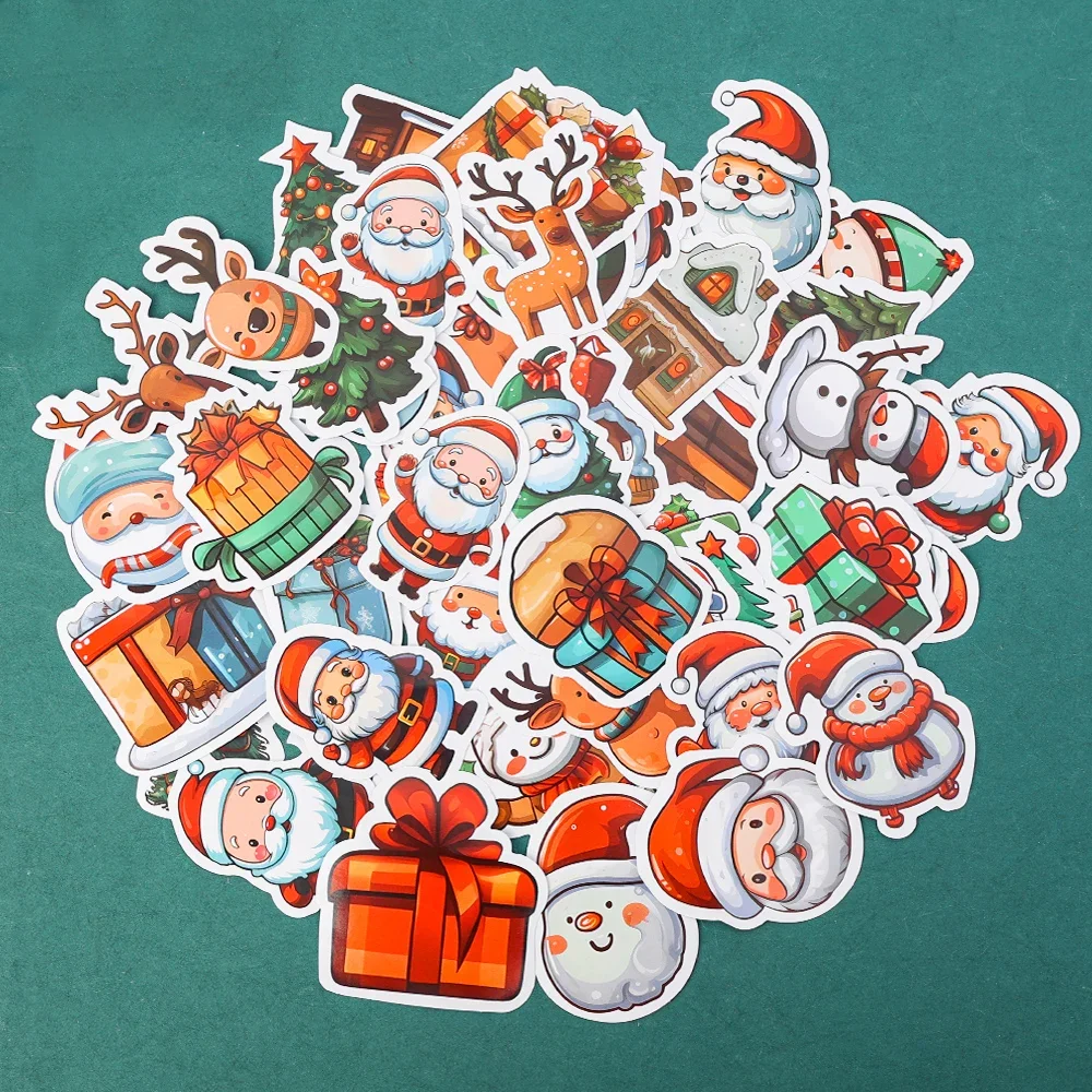 Christmas Stickers 50 Pack Multicolour Decorative Decals Self