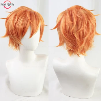 Anime Vivid BAD SQUAD Shinonome Akito Cosplay Wig Short Orange Wigs Heat Resistant Synthetic Hair Halloween Unisex Wig + Wig Cap 1
