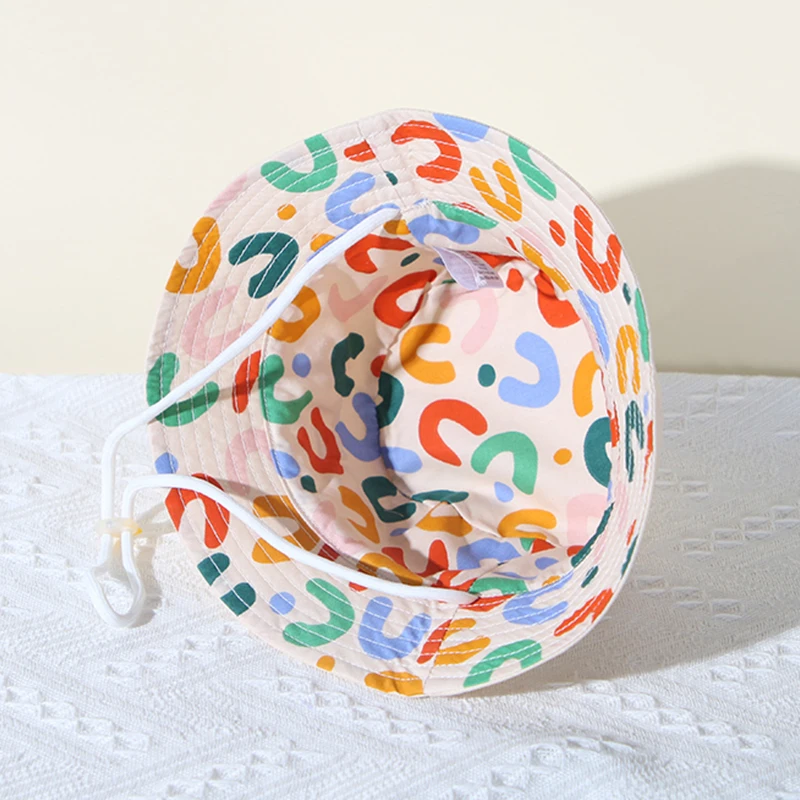 Double Sided Baby Bucket Cute Letter Embroidered Children Boys Girls Fisherman Panama Cap Summer Outdoor Kids Sun Hat_voghion.com