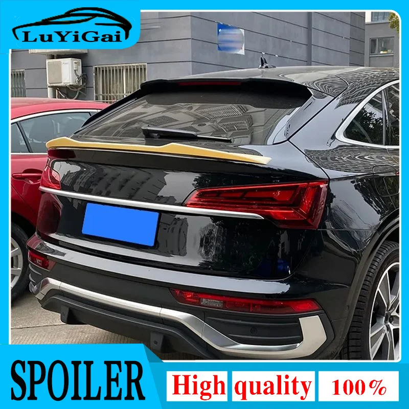 V 스타일 아우디 Q5 Q5L 스포일러 2019 2020 2021 2022, 고품질 ABS 소재 자동차 리어 미들 스포일러 액세서리 바디 키트