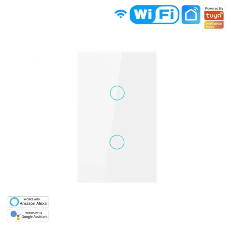 Tuya WiFi Touch Switch Wall Panel Smart Light Switch 100-250V US Automation Home Smart Life Control For Alexa Google 1/2/3/4Gang 