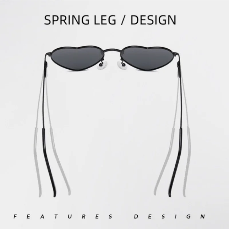 Metal Heart Shaped Sunglasses Candy Color Gradient Sun Glasses Outdoor Goggles Eyewear Oculos De Sol Car Accessories