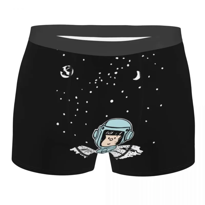 

Custom Space Astronaut Mafalda Underwear Men Breathable Quino Comics Cartoon Boxer Brief Shorts Pantie Soft Underpants For Male