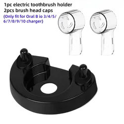 Elegant Toothbrush Holder Stand - Sleek Bathroom Organizer and Storage Solution (Black)