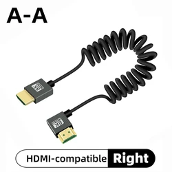 Ultra High - Speed Coiled 8K HDMI Cable with eARC and HDR Support for Cameras, Monitors, and Gaming​​ (HD to HD Right)