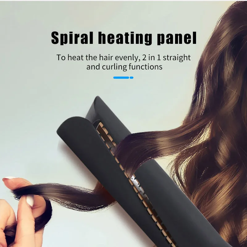 Professional hair straightener curling iron with led temperature display 5-speed adjustable straightener multifunction styler 3