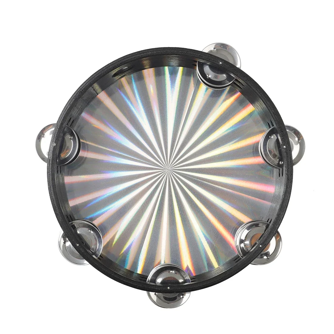 Description Picture 3 of itemOrff 8 Inch Tambourine Laser Drums Percussion Instrument for KTV Party Jingle Bell Hand Rattle Drum Children's Music Gifts