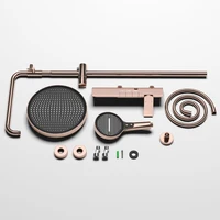 Rose Gold ก๊อกน้ําห้องน้ําร้อนเย็น Mixer อาบน้ําระบบอ่างอาบน้ํา Wall Mount รอบสปา Rainfall Luxury Shower TAP ชุด 6