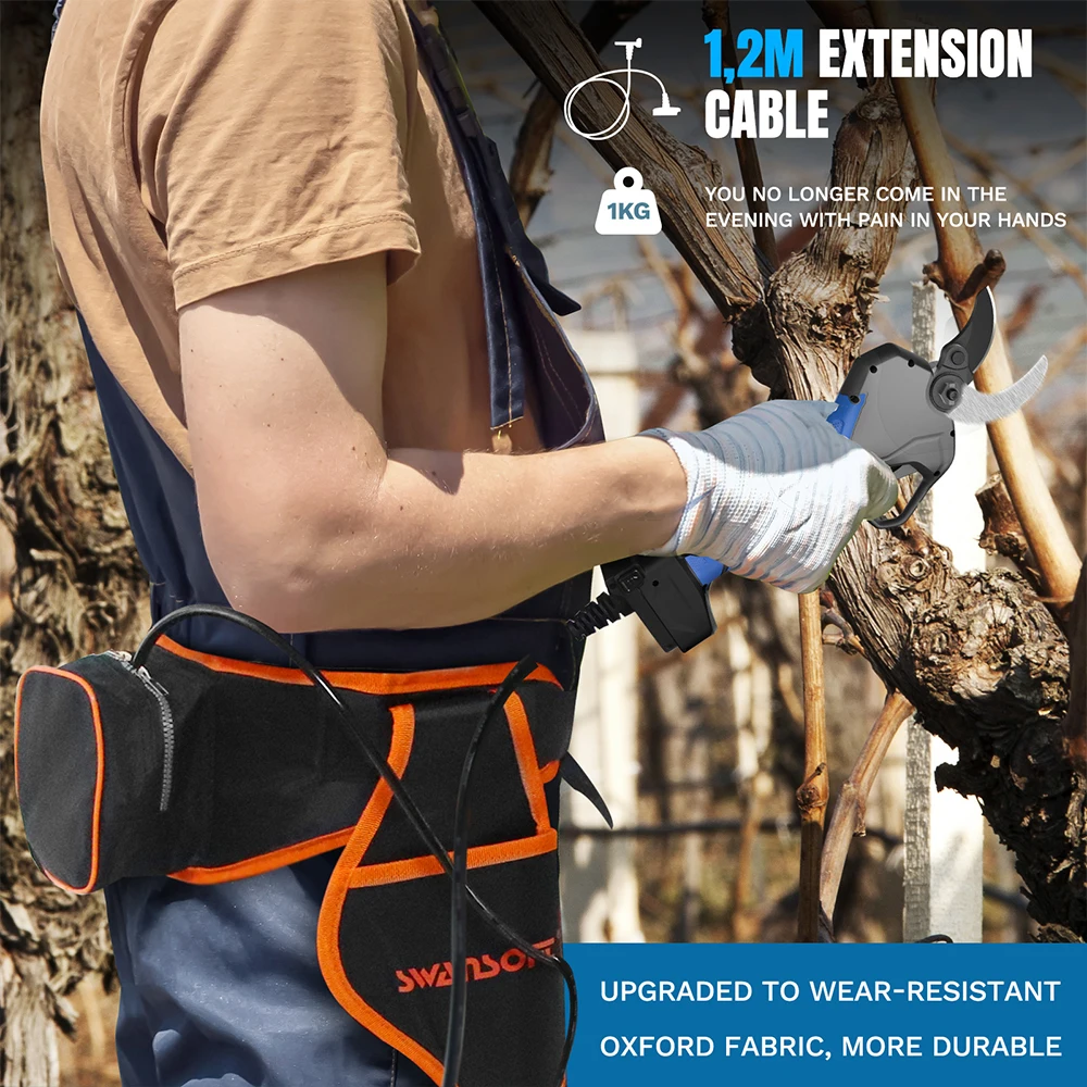 PRU-40 Swansoft Professional Pruning Shears Electric Pruner Branch Cutter, 21V Cordless Pruning Shears with Progressive Cutting 6