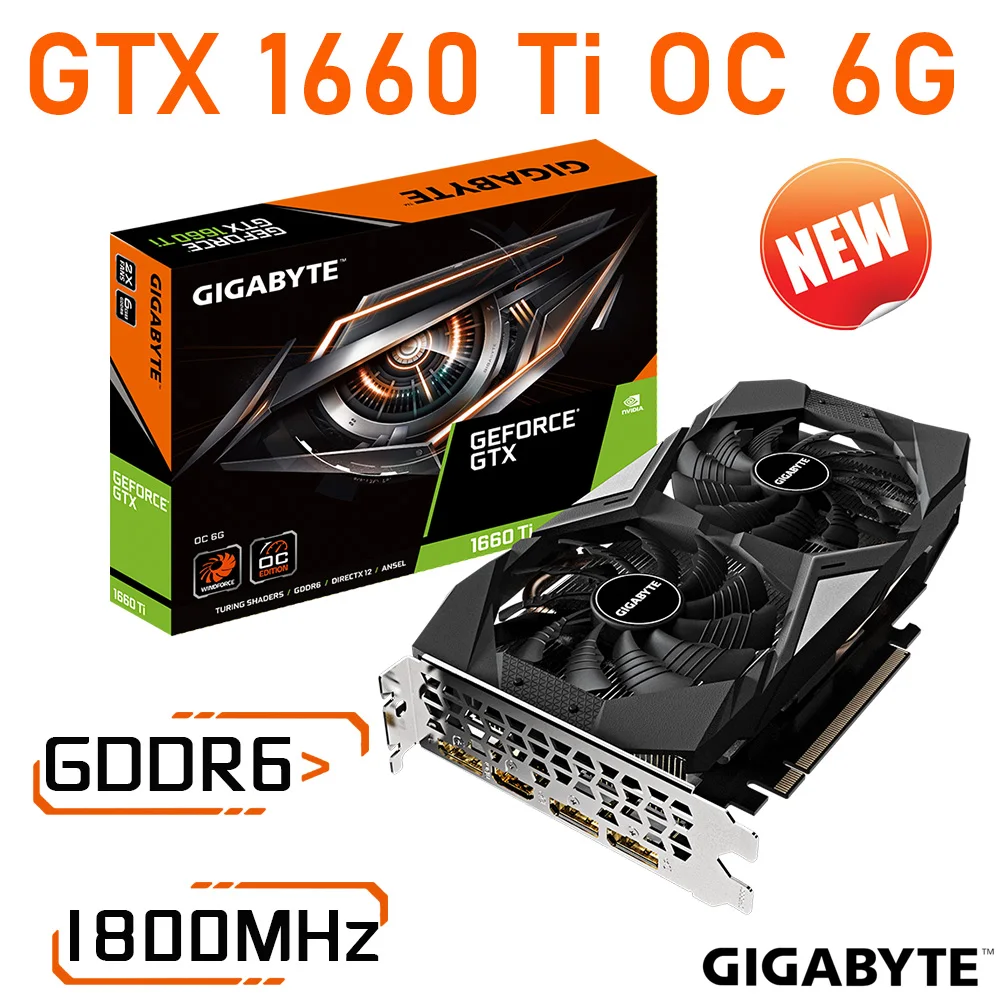 Gigabyte Gtx 1660 Oc 6g Gddr6 Graphics Pci Express 3.0 16x Hdcp Vr Ready Geforce Gtx 1660ti Gpu Gddr6 Video Card 1660ti New Cards - AliExpress