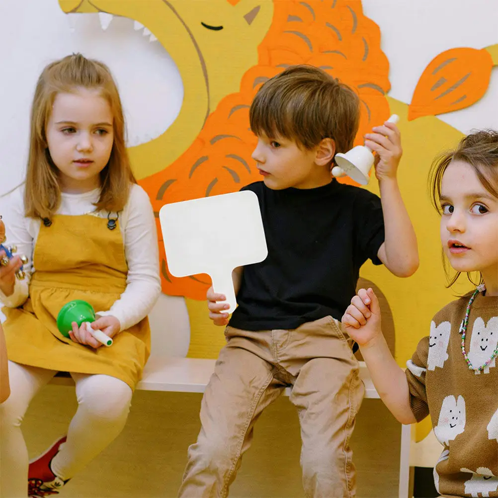 2Pcs 소형 휴대용 화이트보드 학생 교사를 위한 양면 건식 지우개 패들 대화형 학습 소형 휴대용 답변