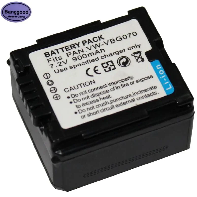 

7.2V 900mAh VW-VBG070 VWVBG070 VW VBG070 Camera Battery For Panasonic VW-VBG130 VW-VBG260 SDR-H20 SDR-H28 SDR-H258 HDC-SD1